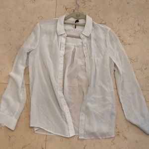 Sheer long sleeve button down